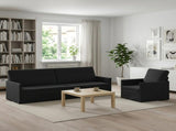 Sofa Set 2 pcs Black Velvet 3433235