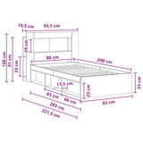 Bed Frame with Storage Artisan Oak 80 x 200 cm Engineered Wood 3433431