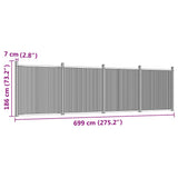 Fence Panel Brown 699x186 cm WPC 3282801