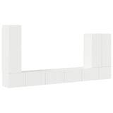 TV Wall Cabinet Set Wall-mounted 6 pcs High Gloss White 3408956