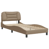 Bed Frame with LED without Mattress "Hvar" Cappuccino 80x200 cm 3213896