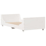 ZNTS Bed Frame without Mattress White 90x200 cm Solid Wood Pine 850777