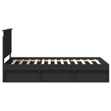 Bed Frame with Headboard Black 100 x 200 cm Solid Pine Wood 3411047