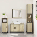 ZNTS 3 Piece Bathroom Furniture Set Sonoma Oak Engineered Wood 3300951