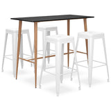 5 Piece Bar Set Black and White 3057458