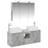 Bathroom Cabinet Set 4 pcs Concrete Grey Engineered Wood 3406378