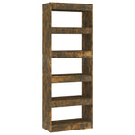 Book Cabinet/Room Divider Smoked Oak 60x30x166 cm Engineered Wood 813608