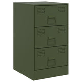 ZNTS Bedside Cabinets 2 pcs Olive Green 34.5x39x62 cm Steel 841784