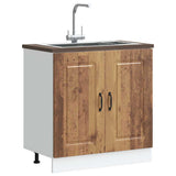Sink Base Cabinet Kalmar Old Wood 80x46x81.5 cm Engineered Wood 853455