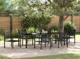 Garden Dining Set 7 pcs Black Powder-Coated Steel 3379168