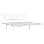 Metal Bed Frame without Mattress with Headboard White 180x200cm 376555