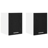 Hanging Cabinet 2 pcs Black Oak and White 30 x 31 x 40 cm 884117