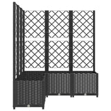 Garden Planter with Trellis Black 120x120x136 cm PP 318277