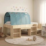 Bed with Tunnel 3 pcs Sonoma and Light Blue Engineered Wood 3423588