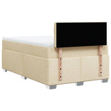 Box Spring Bed with Mattress Cream 120x200 cm Fabric 3285867