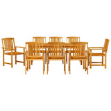 Garden Dining Set 9 pcs Brown Solid Acacia Wood 3375681