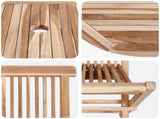 Garden Furniture Set 7 pcs Natural Solid Teak Wood 3418862