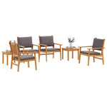 Garden Sofa Set 6 pcs Brown 45 x 45 x 38cm Solid Acacia wood 3331816