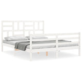 Bed Frame without Mattress White 160x200 cm Solid Wood 3194907