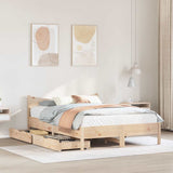 Bed Frame with Drawers 150x200 cm King Size Solid Wood Pine 3301902