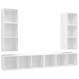 Wall-mounted TV Cabinets 4 pcs White Engineered Wood 3079880