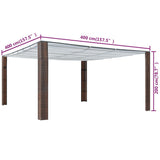 Gazebo with Roof Poly Rattan 400x400x200 cm Brown and Cream 44817