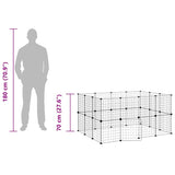 28-Panel Pet Cage with Door Black 35x35 cm Steel 3114038