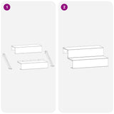 2-Step Garden Stairs 80.5 x 56.5 x 34 cm Steel Black 8016946