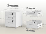 Three Drawer Wood-Effect Filing Cabinet - White T3398P425021