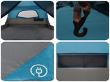 Family Tent with Roof Blue 380 x 260 x 190 cm Polyester 42028494