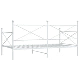 Day Bed without Mattress White 100x190 cm Steel 4104683