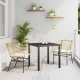 Garden Dining Set 3 pcs Brown Poly Rattan 3380911