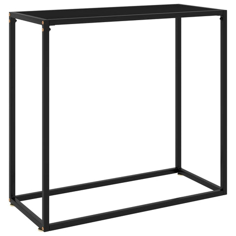 ZNTS Console Table Black 80x35x75 cm Tempered Glass 322808