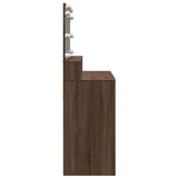 Dressing Table with LED Brown Oak 80x41x134.5 cm 848191