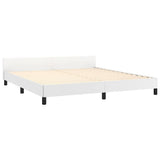 Bed Frame without Mattress White Queen Faux Leather 347532