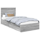 Storage Bed with Drawer Grey Sonoma 90 x 200 cm Engineered Wood 3410838