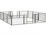 12 Panels Heavy Duty Puppy Playpen, for Small Dogs, Indoor and Outdoor Use - Silver T3398P349726