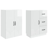 Cabinet Set 2 pcs High Gloss White Engineered Wood 3416821
