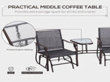 Gliding Jack and Jill Seat, with Glass-Top Table - Brown/Grey T3398P318718