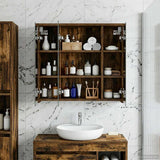 Bathroom Mirror Cabinet Smoked Oak 63.5 x 16 x 62.5 cm 889155