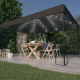 ZNTS Gazebo with LED String Lights 3x4 m Anthracite 3070323