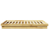 Bed Frame without Mattress 135x190 cm Double Solid Wood Oak 3315736