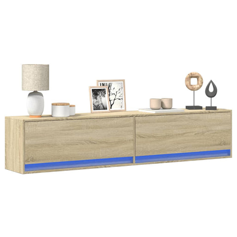 TV Wall Cabinet with LED Sonoma Oak 180x31x38 cm 3307949