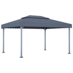 ZNTS Gazebo with LED String Lights 400x300 cm Anthracite Aluminium 3070352