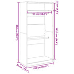 Wardrobe Old Wood 100x50x200 cm Engineered Wood 3307808