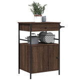 Kitchen Trolley Brown Oak 56x43x89.5 cm Engineered Wood 842395