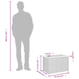 Garden Side Tables 2pcs Grey 55x34x37cm Poly Rattan Solid Wood 366131