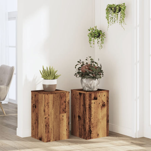 ZNTS Plant Stands 2 pcs Old Wood 30x30x50 cm Engineered wood 852922