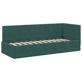 Corner Bed Frame Dark Green 80 cm x 200 cm Velvet 42016289