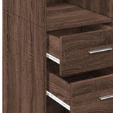 Highboard Brown Oak 70x42.5x185 cm Engineered Wood 3281468